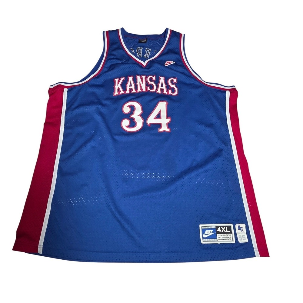 Nike‎ Kansas Jayhawks Paul Pierce 34 Basketball Jersey Mens 4XL Blue Vintage 95